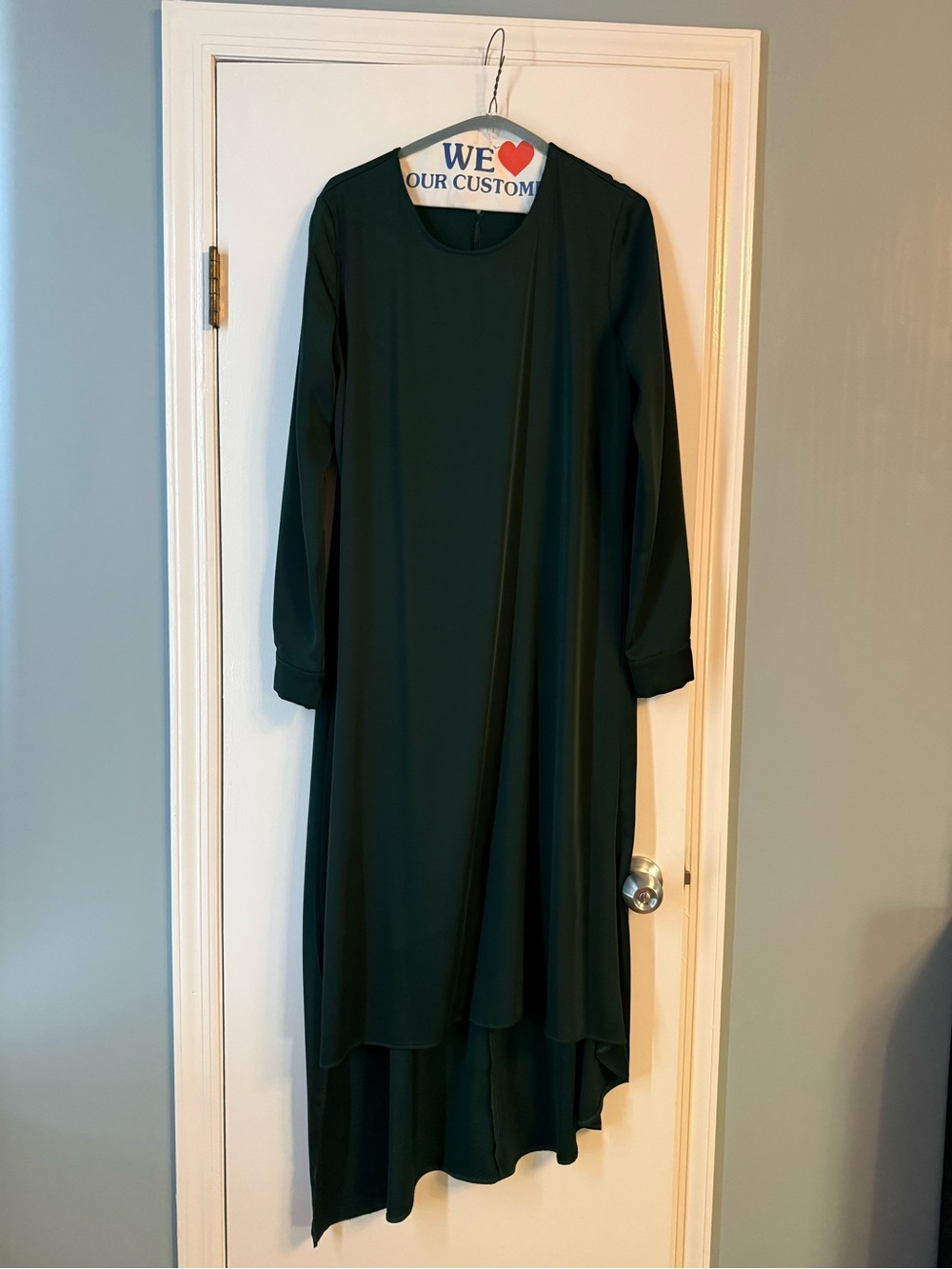 House of Lancry Zoe Dress hunter green High Low with Long Sleeves